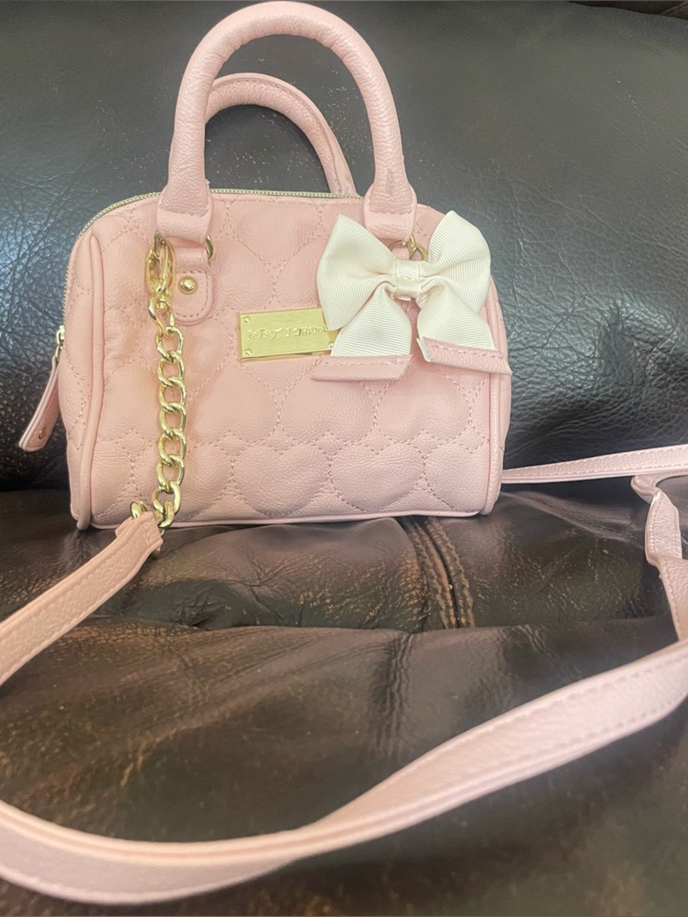 Pink Quilted Bow Satchel Handbag - Fashion Brand